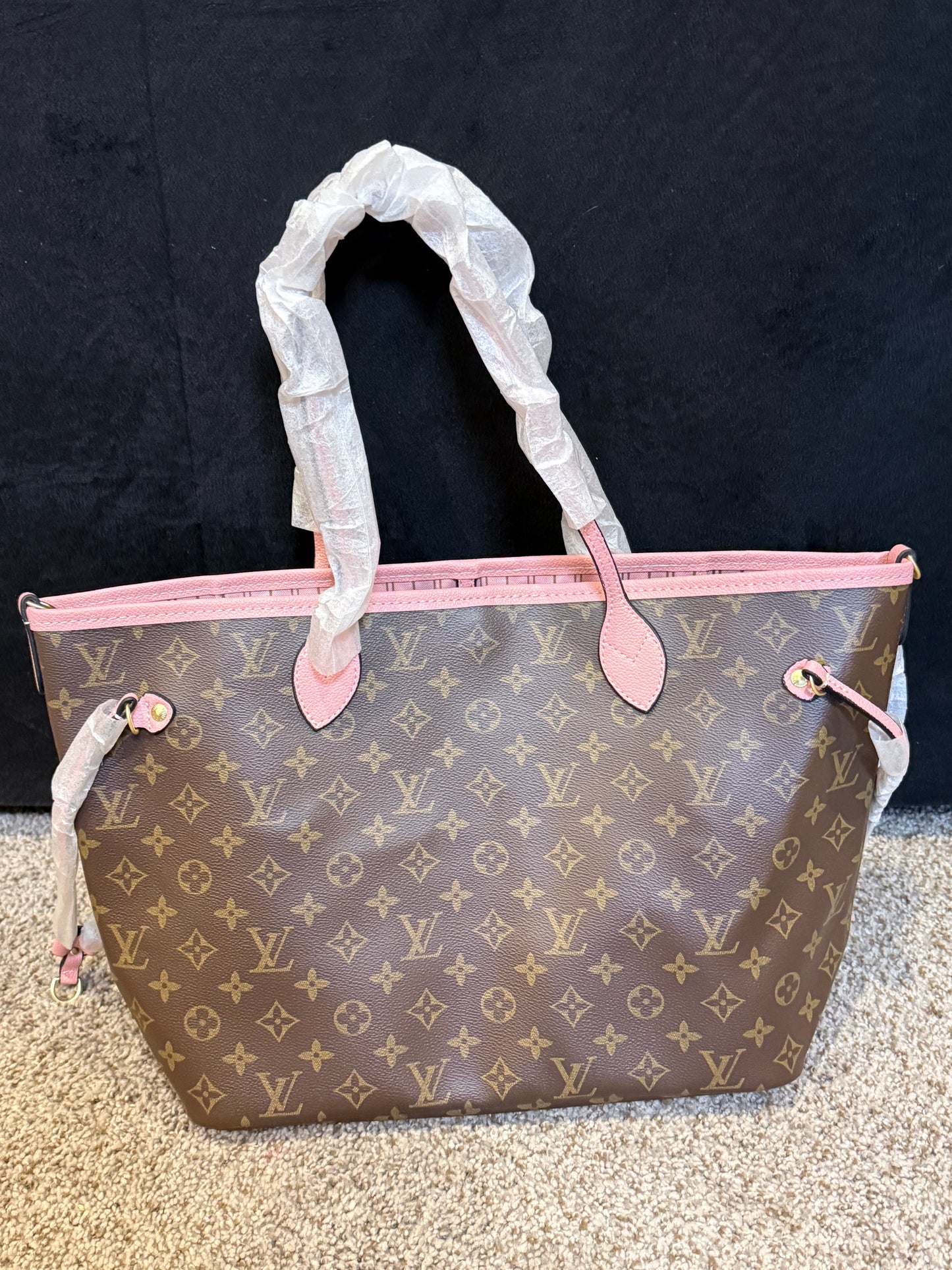 Ready to Ship : MM Monogram/Pink Tote Bag