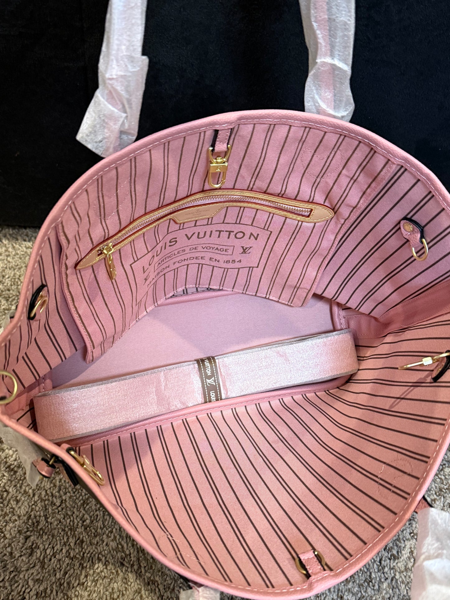 Ready to Ship : MM Monogram/Pink Tote Bag